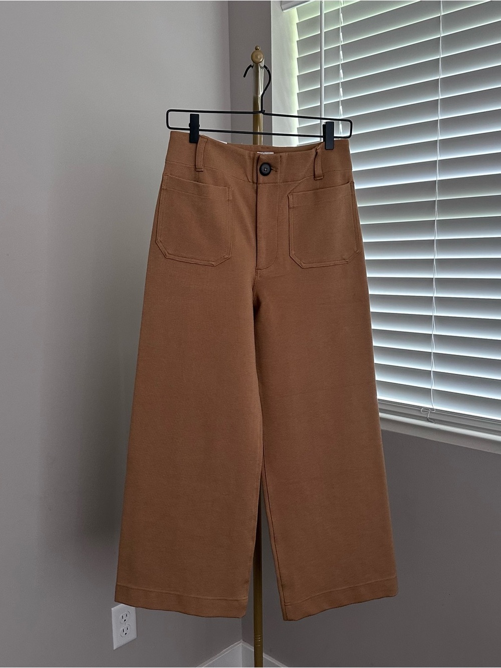 Maeve The Colette High-Rise Wide Leg Pants in Tan